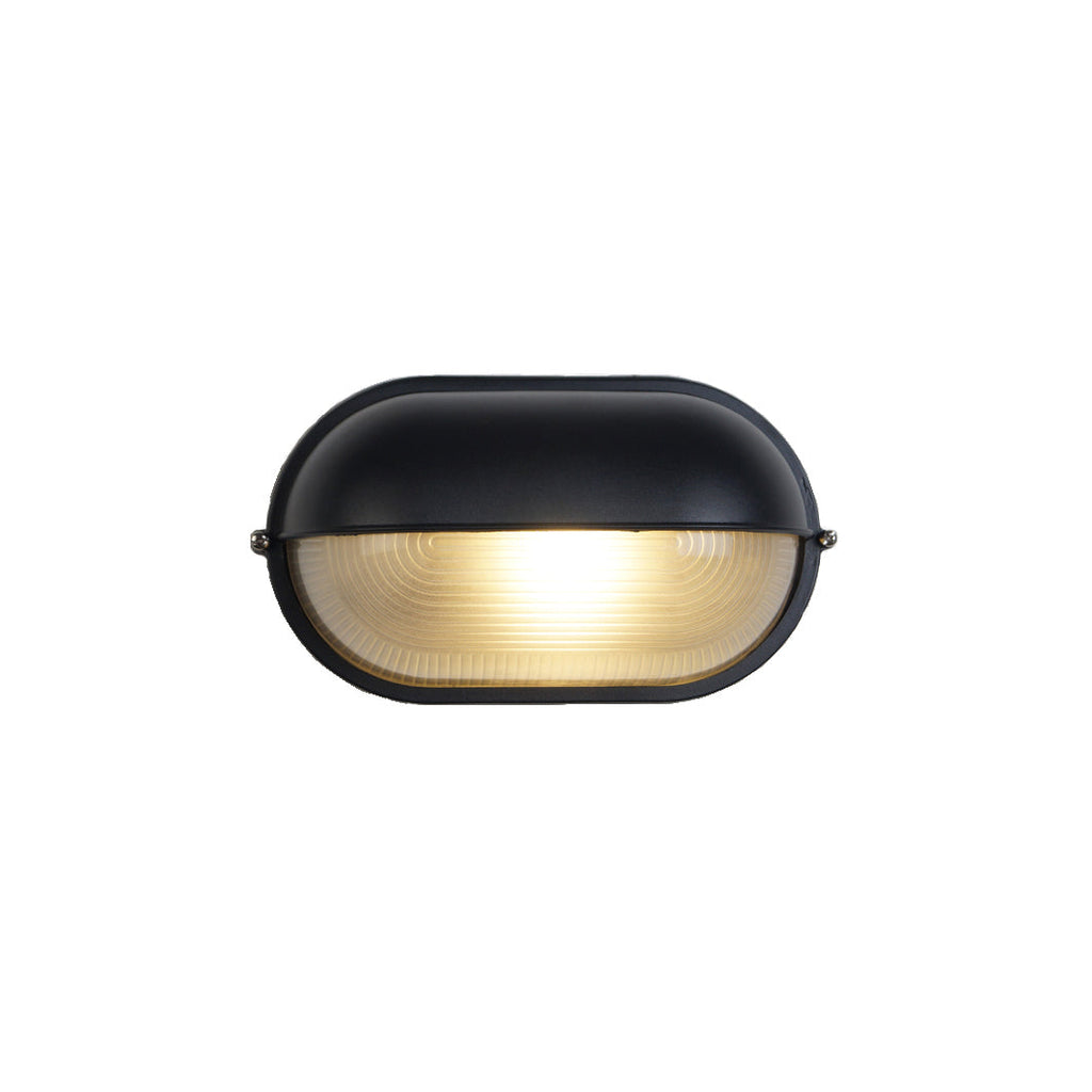 Nauticus | Stylish Industrial Outdoor Wall Lamp with Ribbed Glass Shade 1