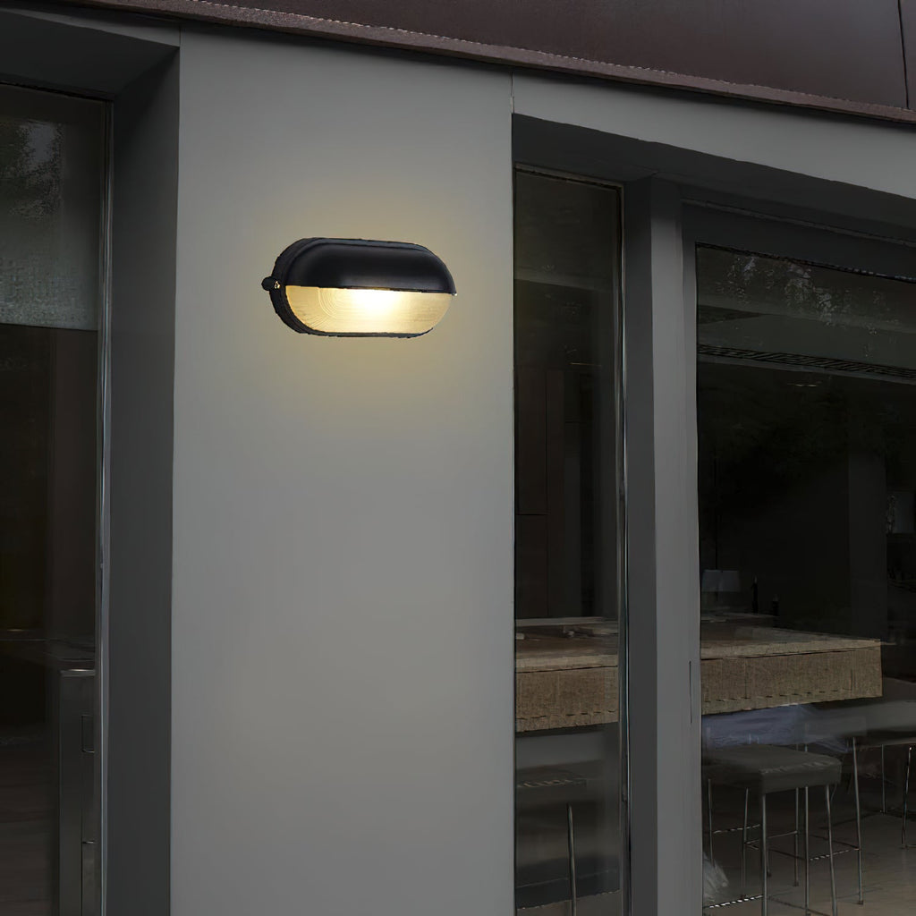 Nauticus | Stylish Industrial Outdoor Wall Lamp with Ribbed Glass Shade 3