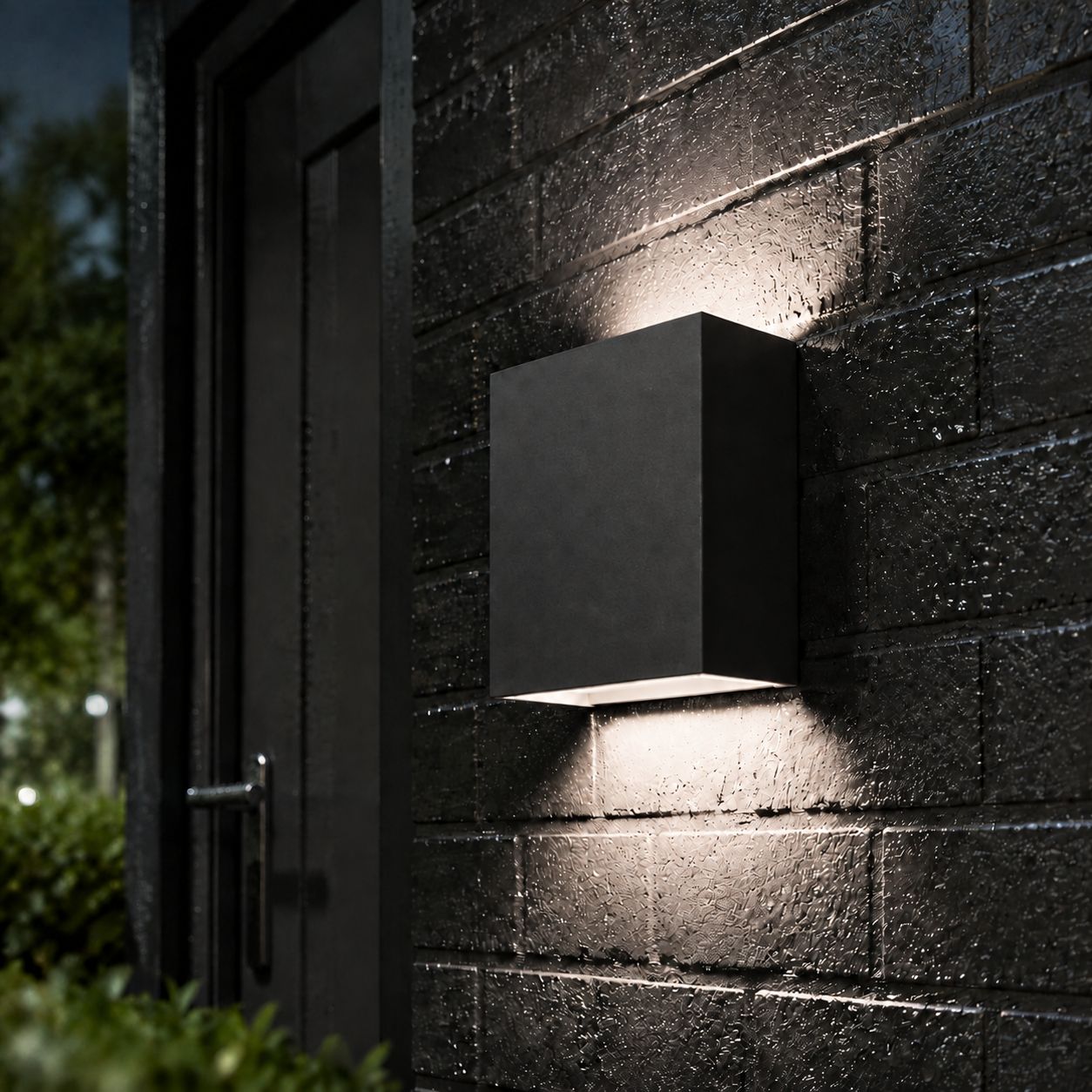 Up and down wall light, neutral 4000K, 12W black, no sensor