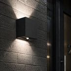 Up and down wall light, neutral 4000K, 12W black, with PIR sensor