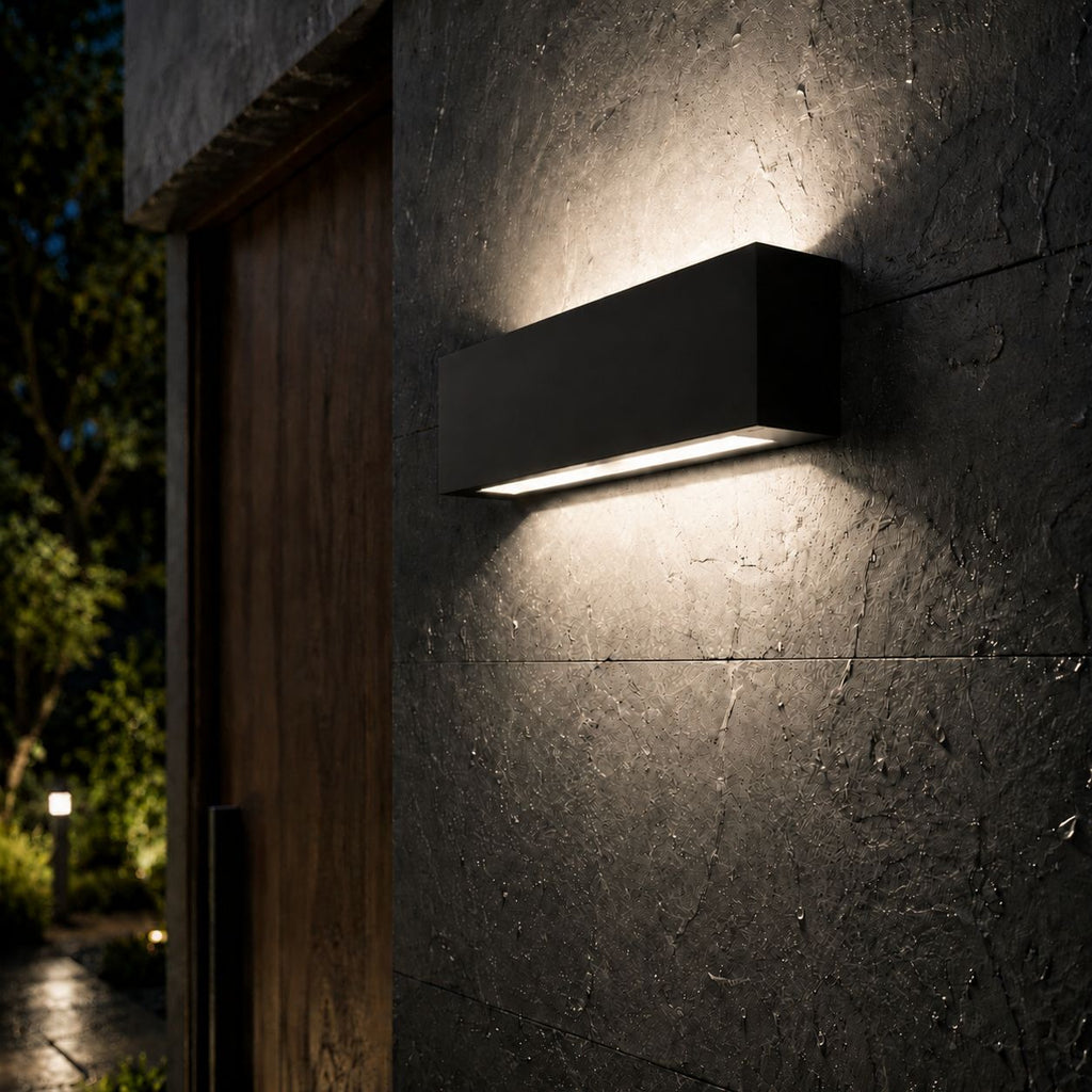 Up and down wall light, neutral 4000K, 24W black, no sensor
