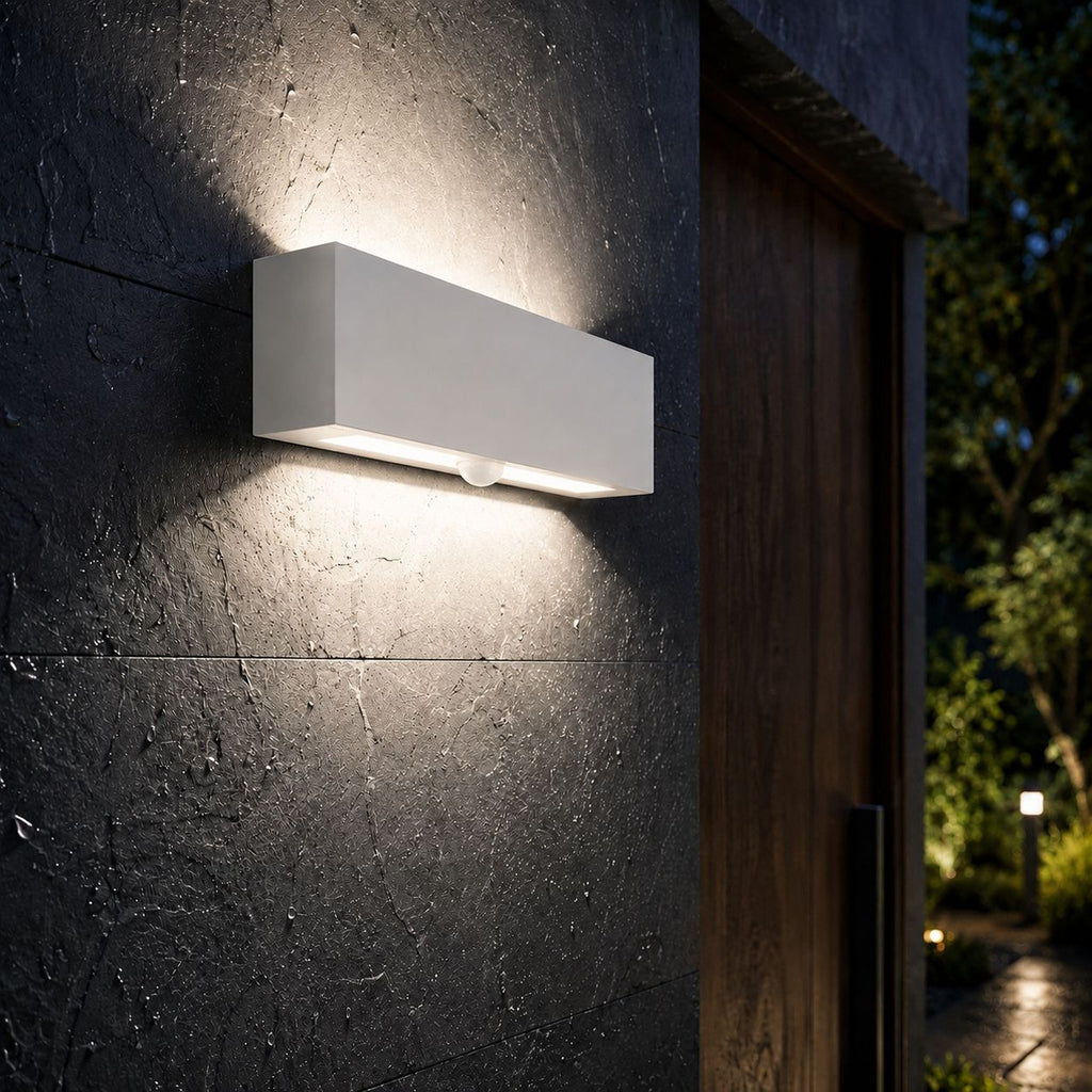 Up and down wall light, neutral 4000K, 24W white, with PIR sensor