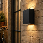 Up and down wall light, warm 3000K, 12W black, no sensor
