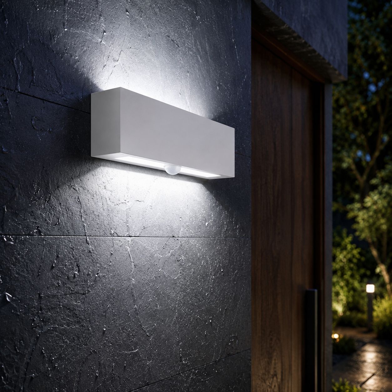 Up and down wall light, white 6000K, 24W white, with PIR sensor