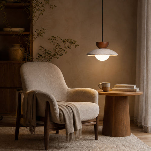 Pendant light for cozy reading corner with soft ambient lighting