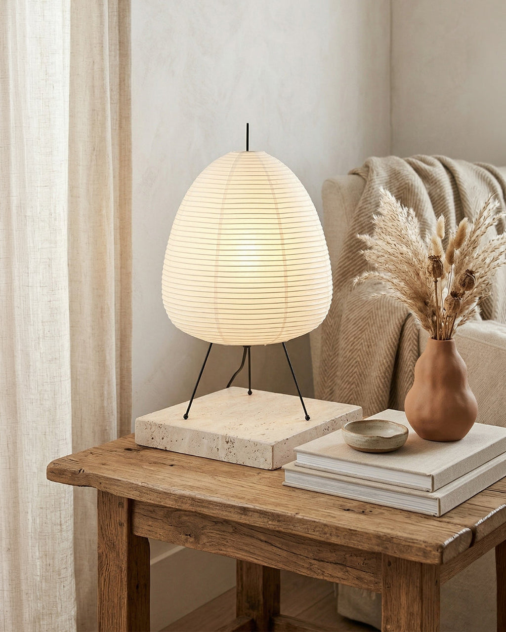 SakuraLight | Elegant Minimalist Japanese Table Lamp with Soft Glow 2