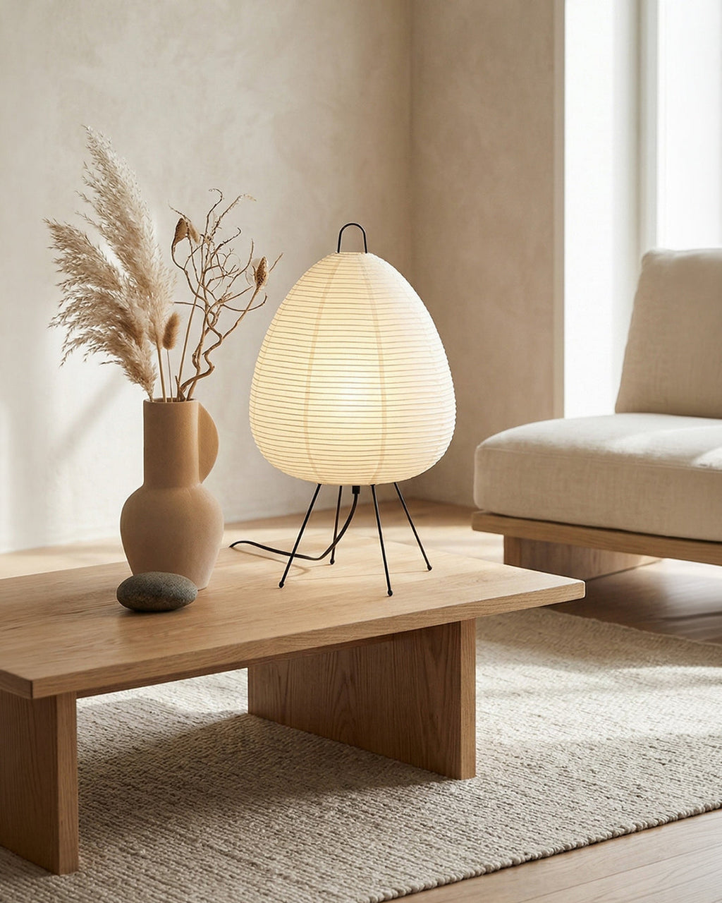 SakuraLight | Elegant Minimalist Japanese Table Lamp with Soft Glow 4