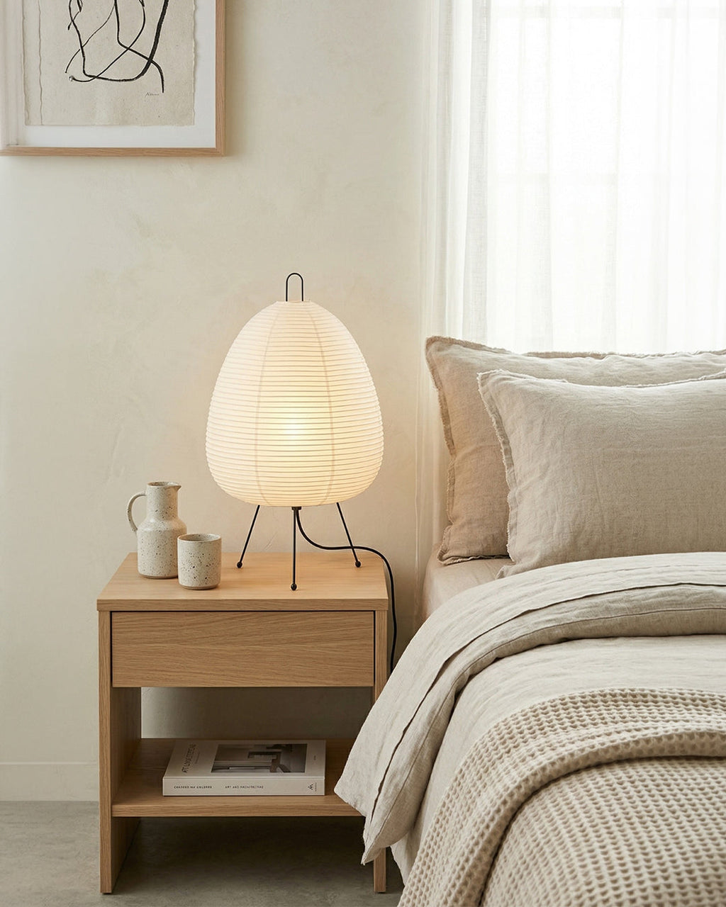 SakuraLight | Elegant Minimalist Japanese Table Lamp with Soft Glow 7