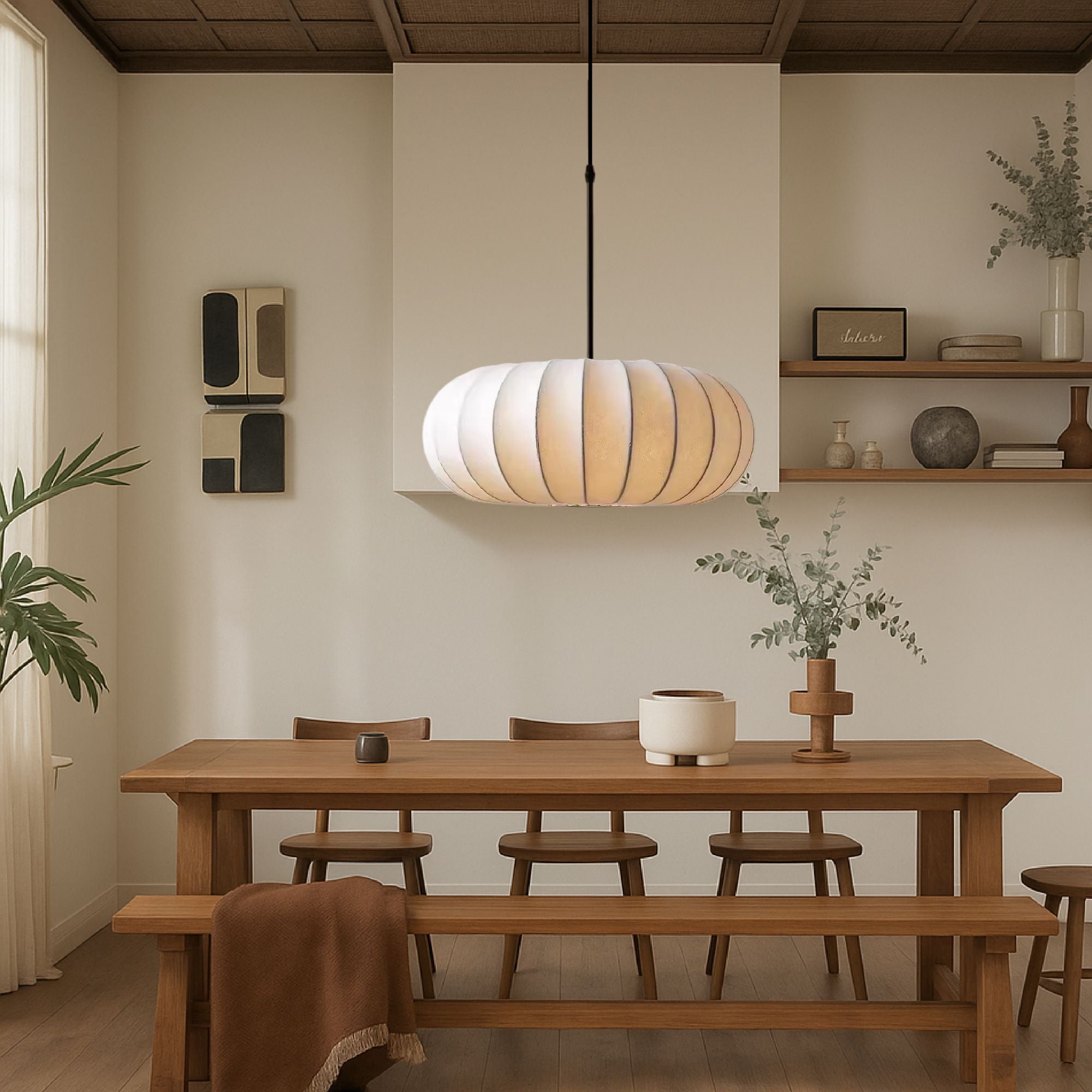 SilkAura | Elegant Minimalist Wabi-Sabi Kitchen Pendant Lighting
