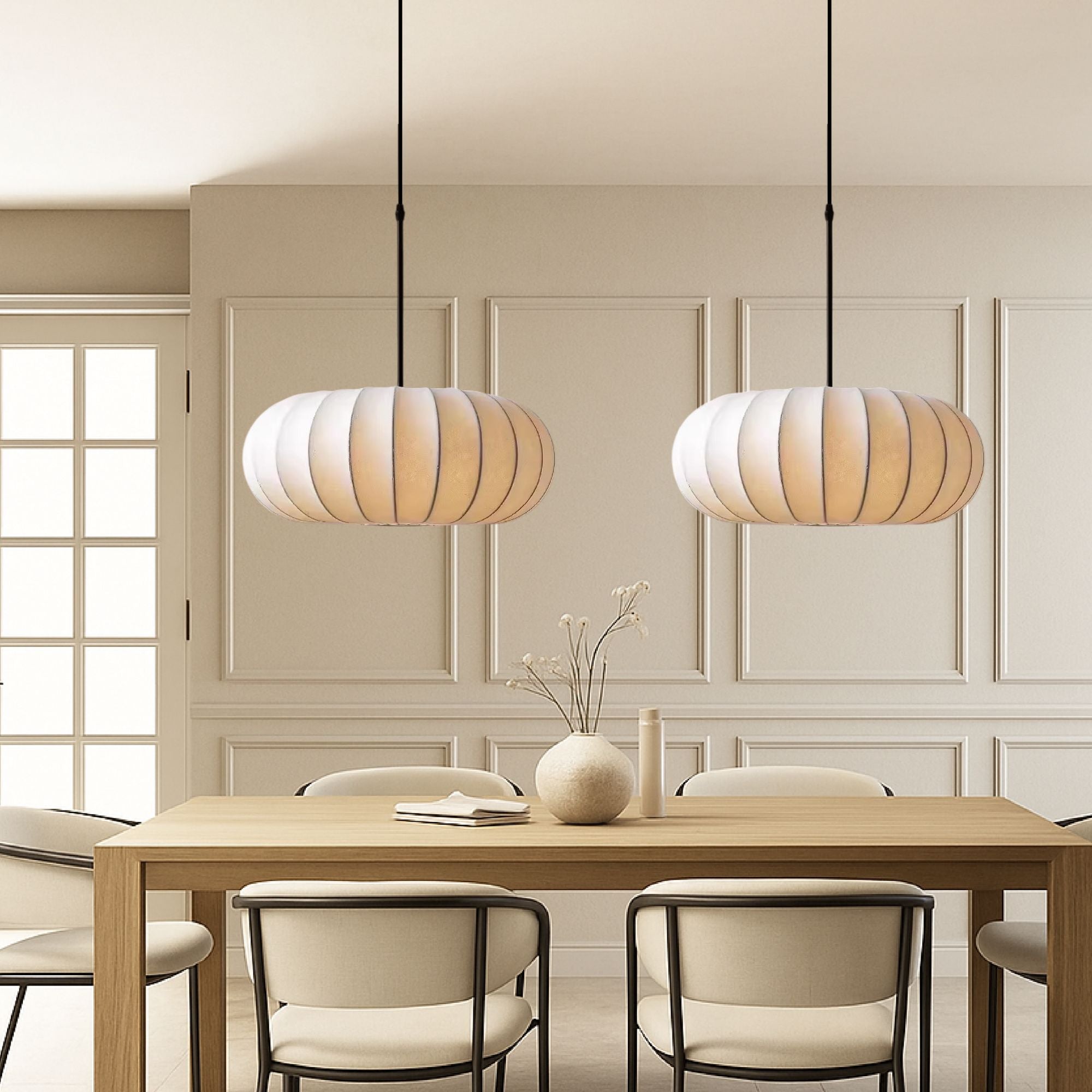 SilkAura | Elegant Minimalist Wabi-Sabi Kitchen Pendant Lighting