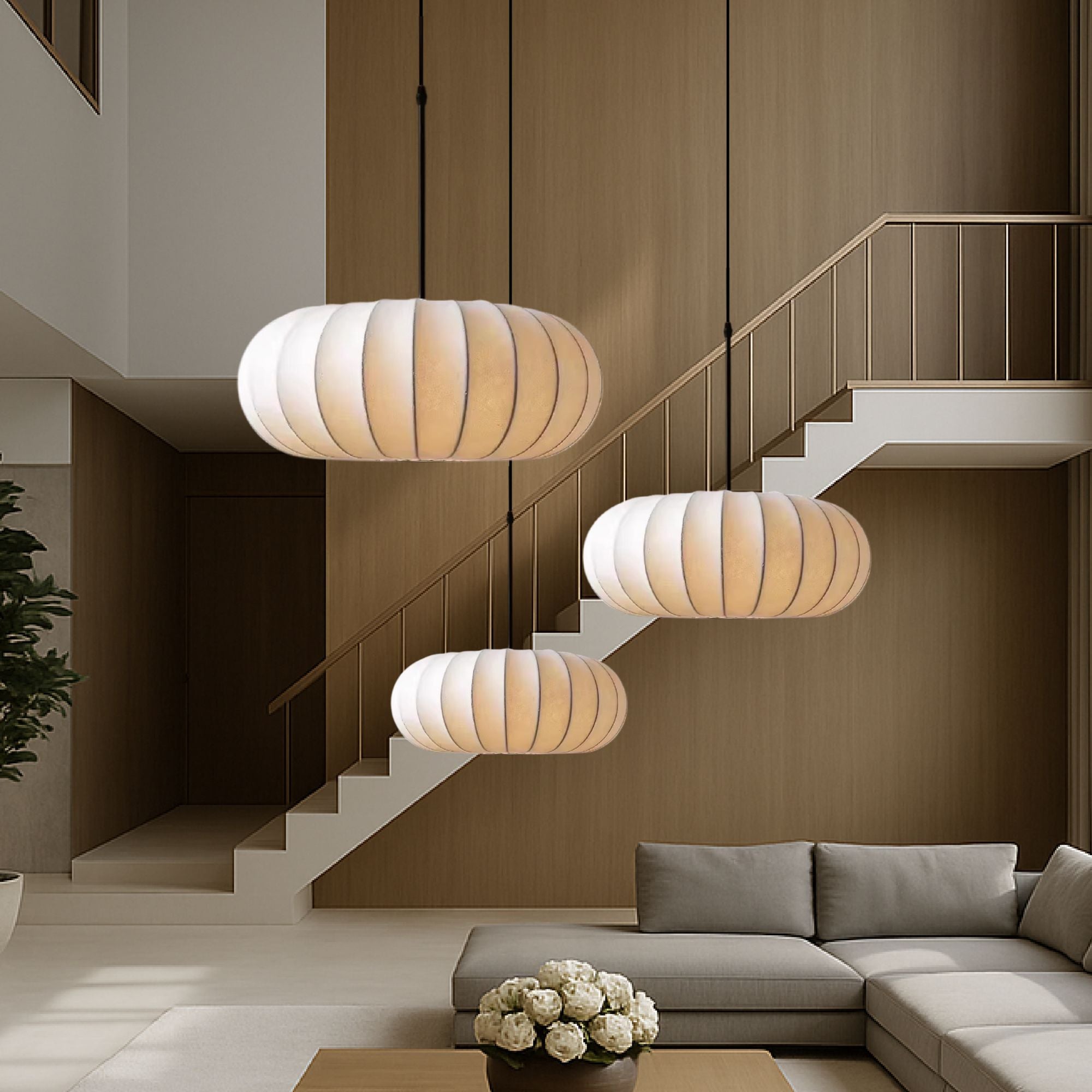 SilkAura | Elegant Minimalist Wabi-Sabi Kitchen Pendant Lighting