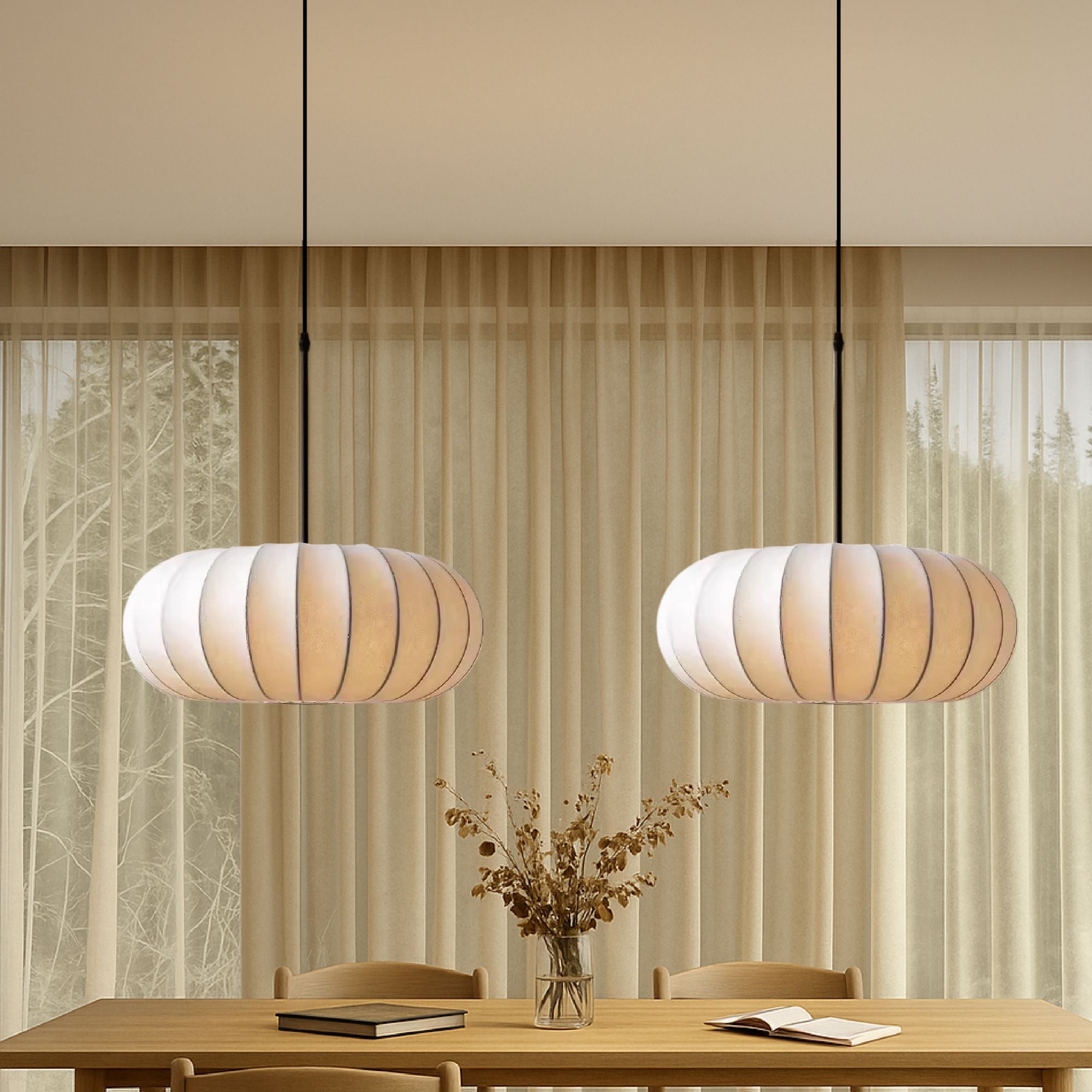 SilkAura | Elegant Minimalist Wabi-Sabi Kitchen Pendant Lighting