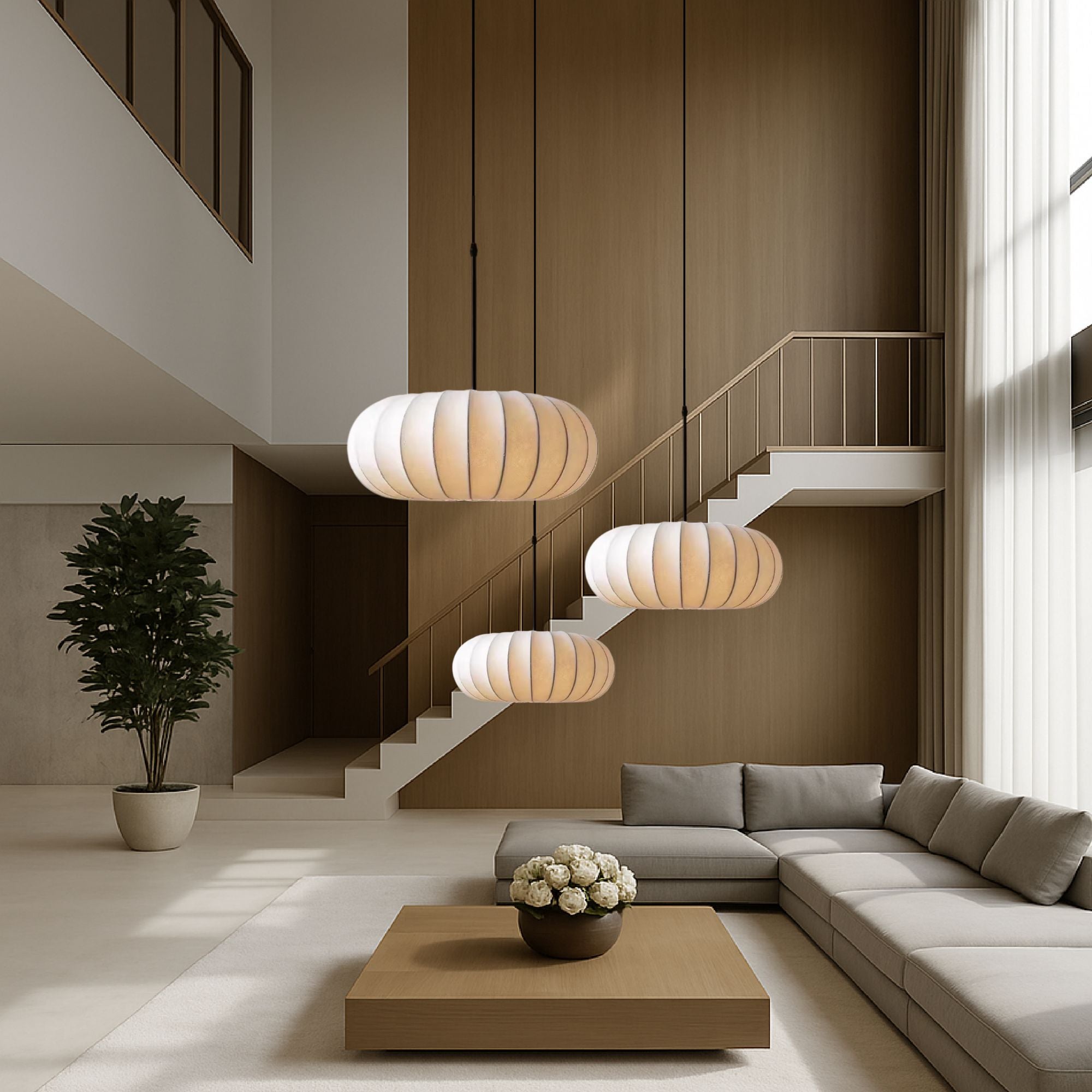 SilkAura | Elegant Minimalist Wabi-Sabi Kitchen Pendant Lighting