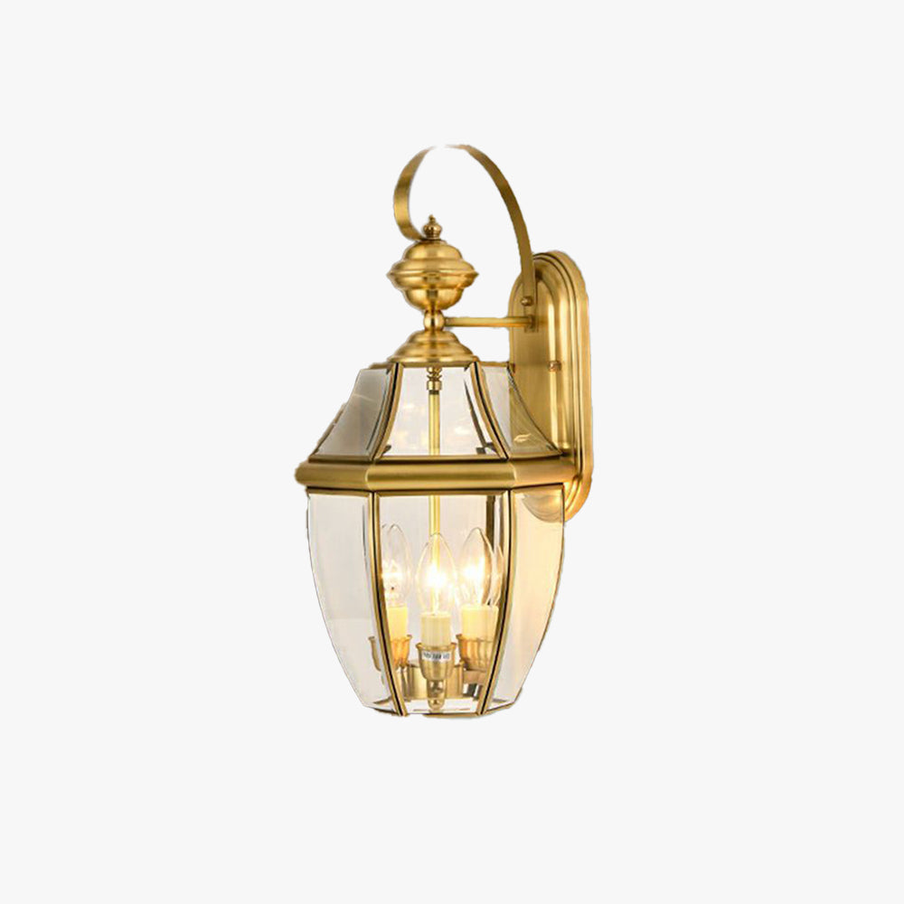 SilvaGlow | Elegant Vintage Metal Outdoor Wall Lamp in Gold 1