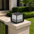 Hardwired version of the pillar light, with a solid black top plate