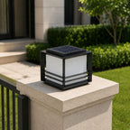 Solar version of the pillar light, with the solar panel set into the top