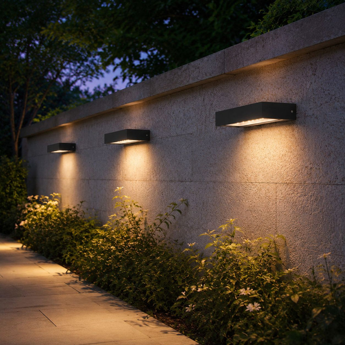 Solara | Elegant Modern Rectangular Solar Outdoor Wall Light