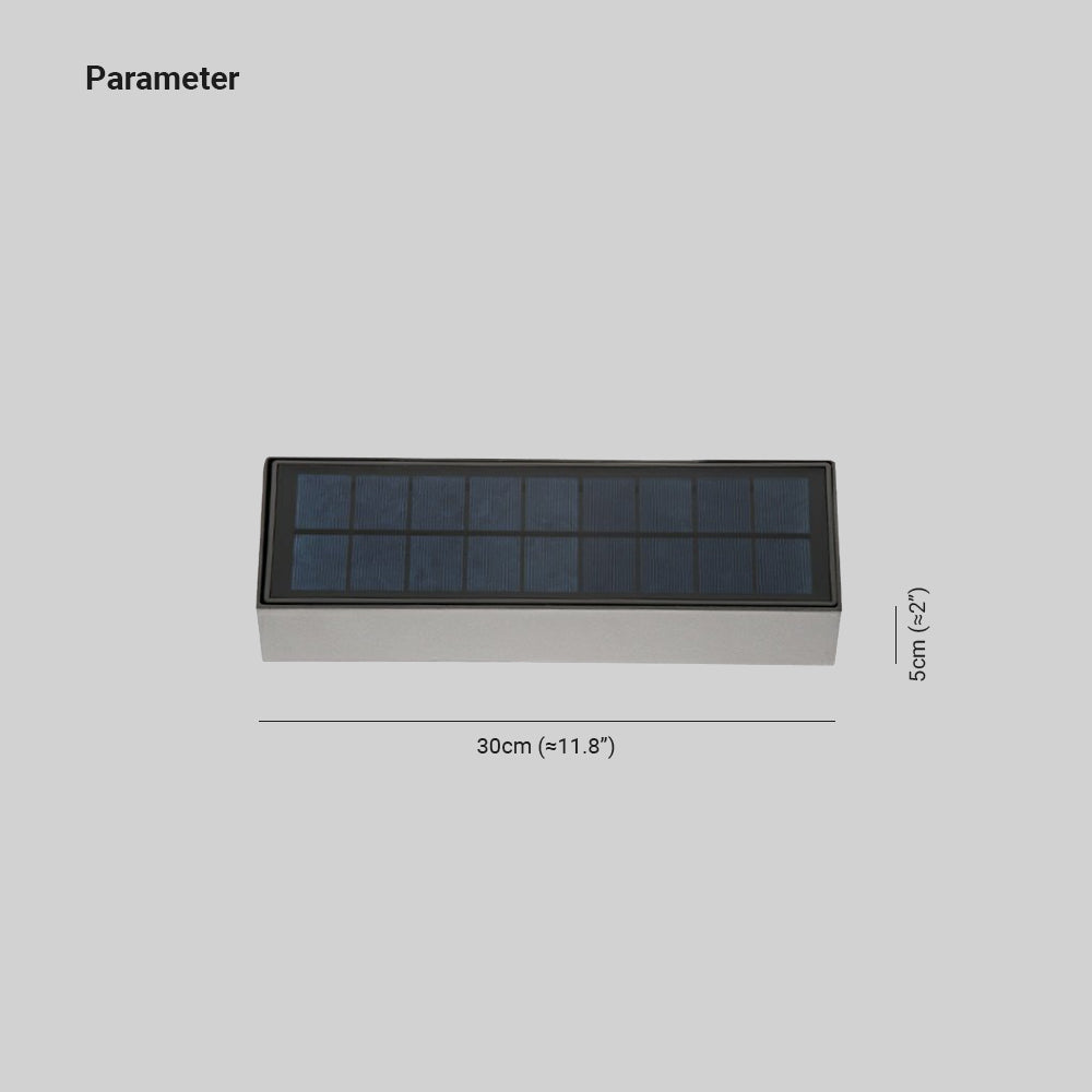 Solara | Elegant Modern Rectangular Solar Outdoor Wall Light 3