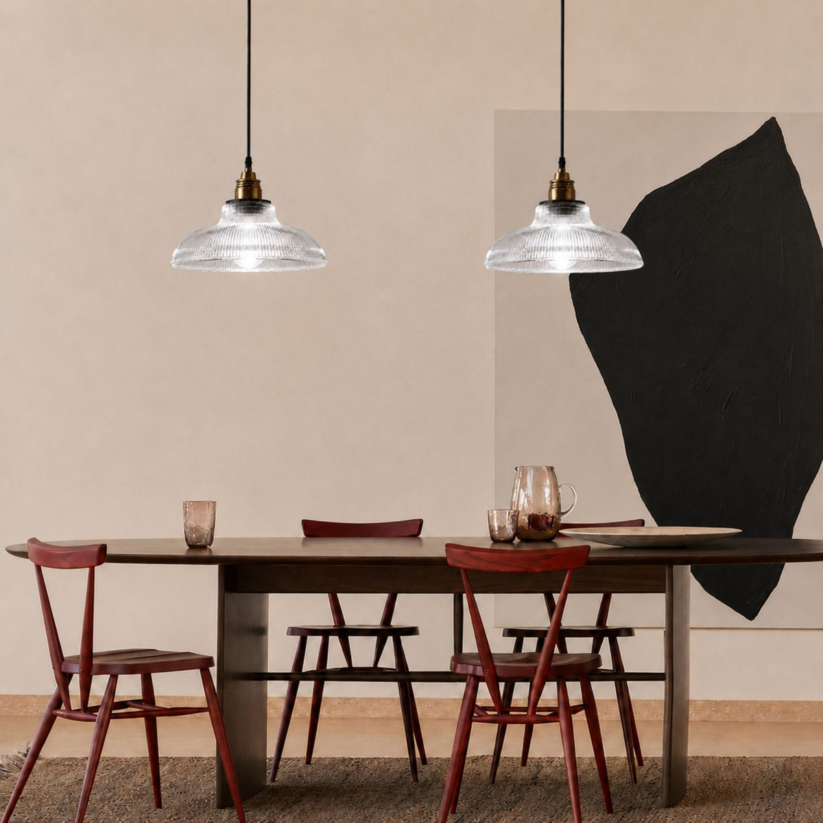 NordicAura | Vintage Elegant Glass Pendant Lighting Fixture
