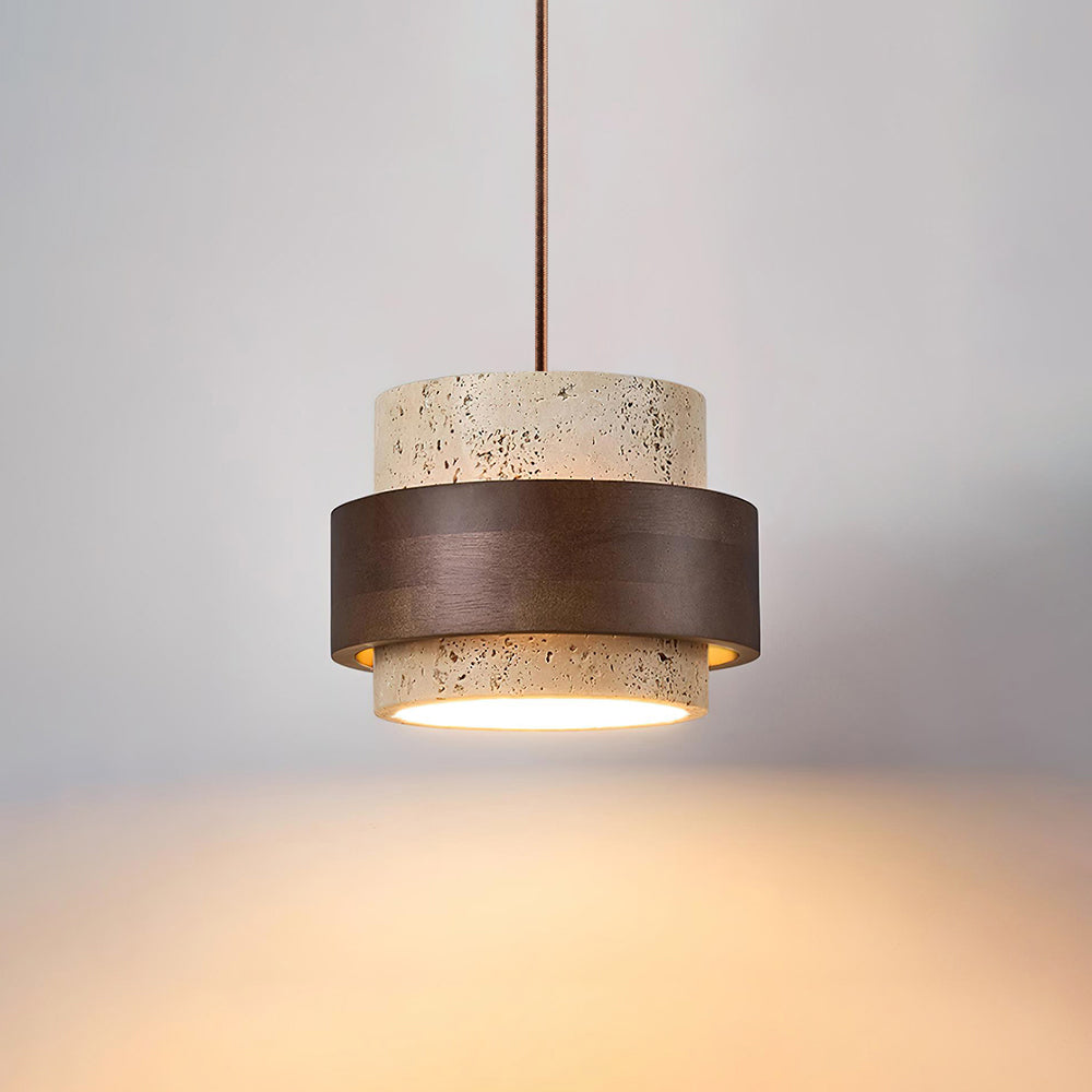 TravertineAura | Elegant Natural Stone Kitchen Pendant Lighting Fixture 2