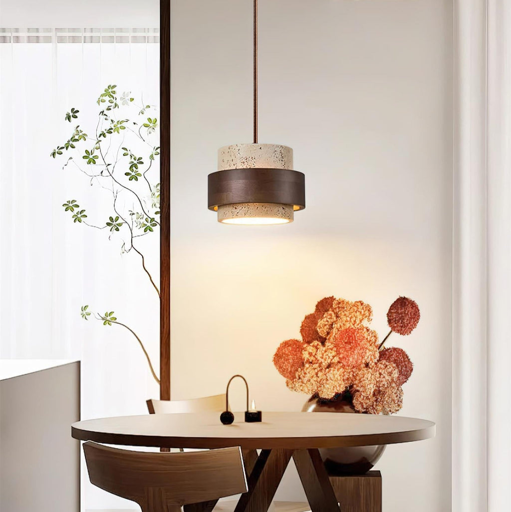 TravertineAura | Elegant Natural Stone Kitchen Pendant Lighting Fixture 3