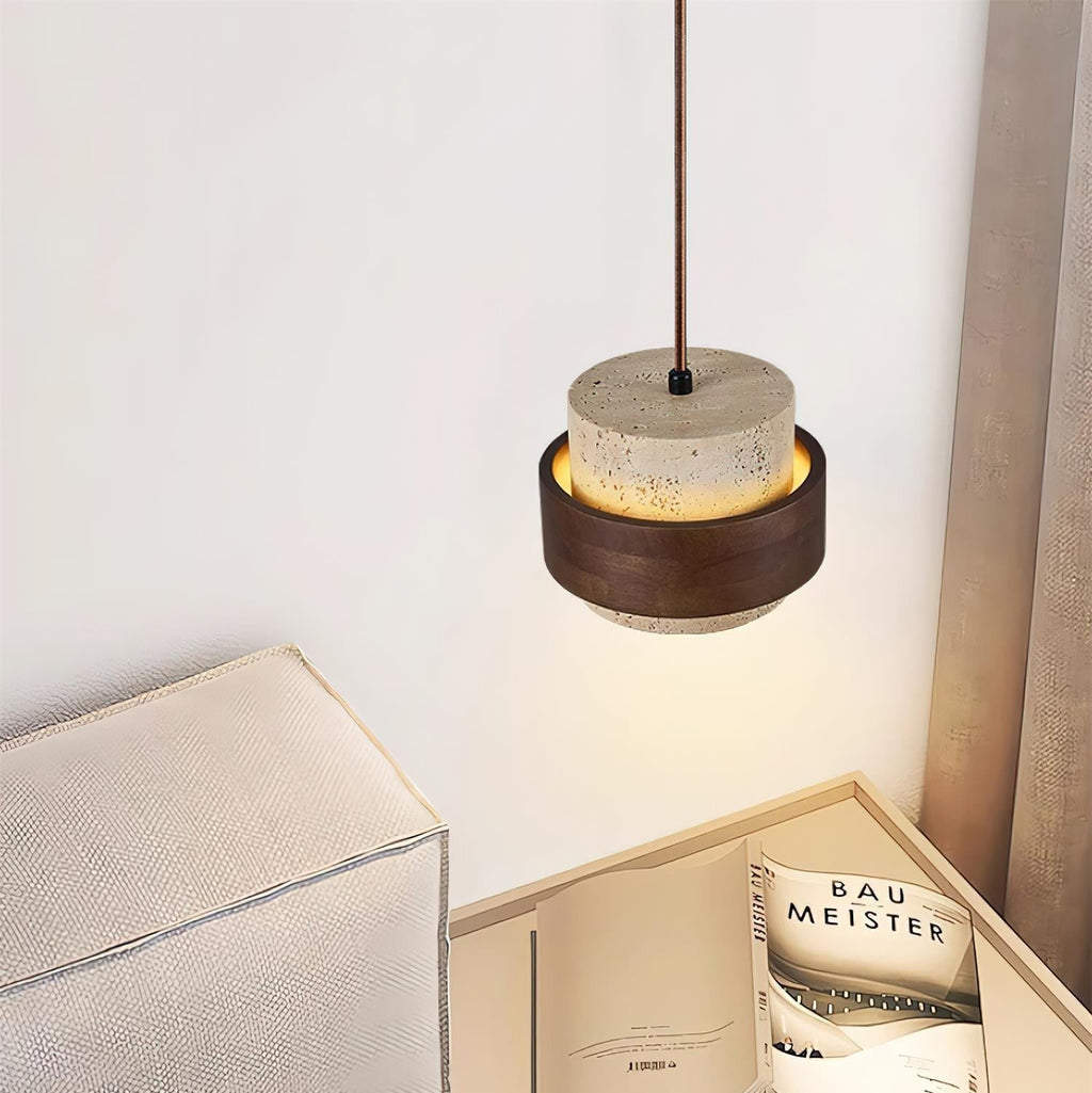 TravertineAura | Elegant Natural Stone Kitchen Pendant Lighting Fixture 5