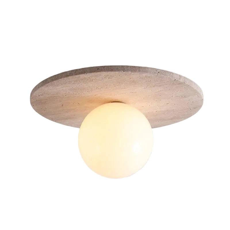 TravertineGlow | Elegant Minimalist Flush Mount Ceiling Light Fixture 0