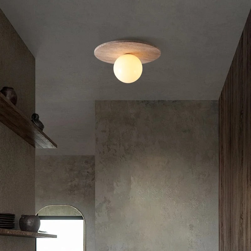 TravertineGlow | Elegant Minimalist Flush Mount Ceiling Light Fixture 3