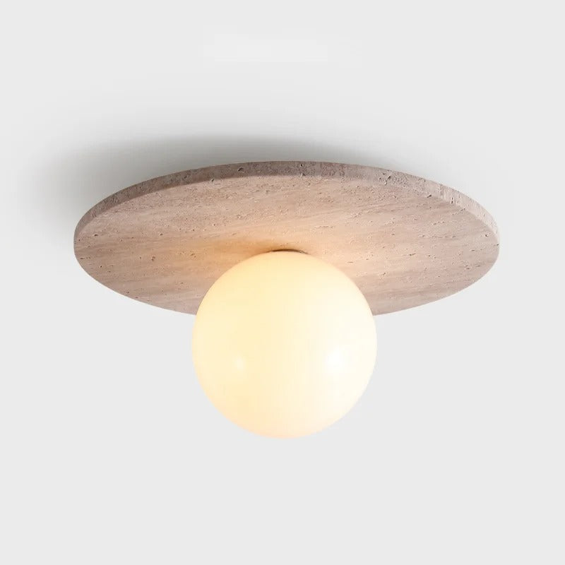 TravertineGlow | Elegant Minimalist Flush Mount Ceiling Light Fixture 5