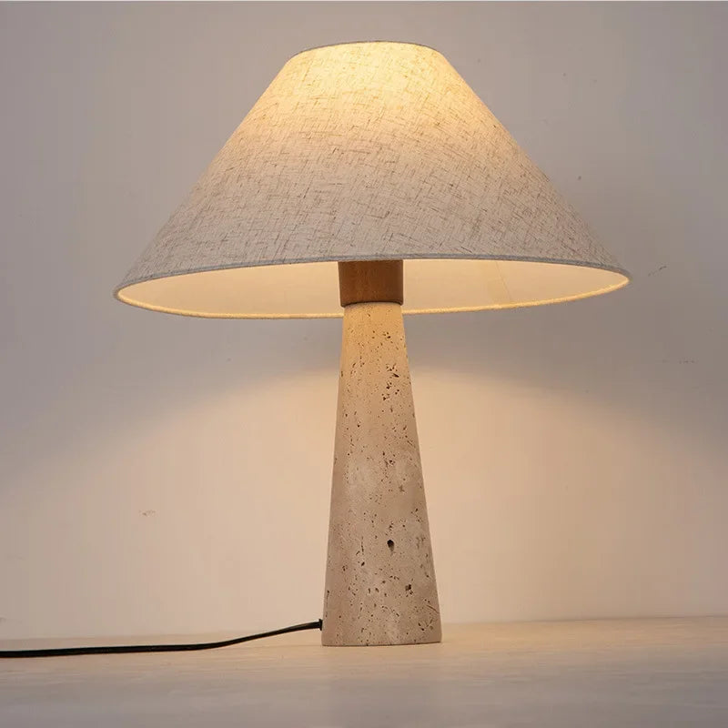 TravertineGlow | Elegant Minimalist Table Lamp for Living Room and Bedroom 0