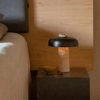 TravertineGlow | Elegant Natural Stone Table Lamp for Bedroom and Living Room 0
