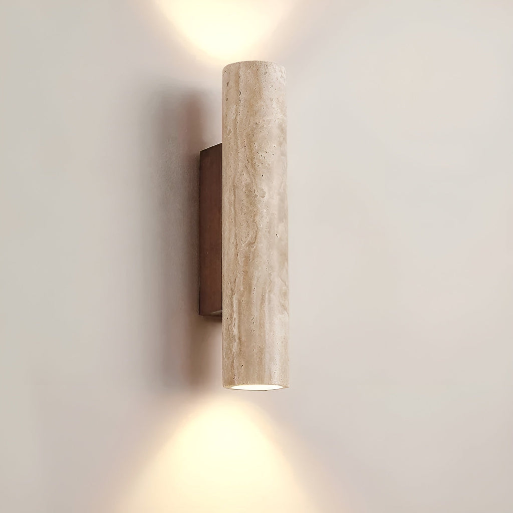 TravertineGlow | Elegant Natural Stone Up & Down Wall Sconce Lighting 1