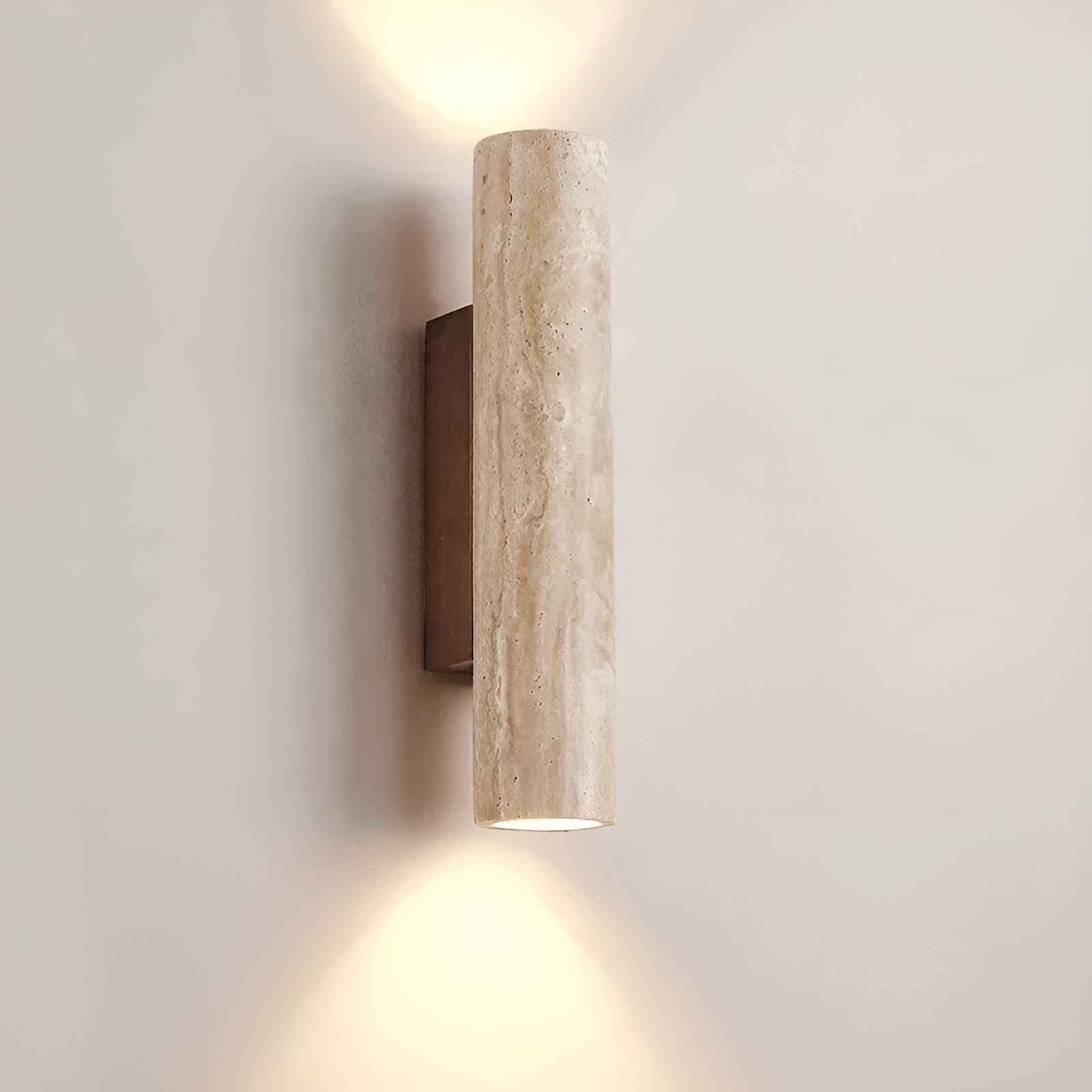 TravertineGlow | Elegant Natural Stone Up & Down Wall Sconce Lighting 1