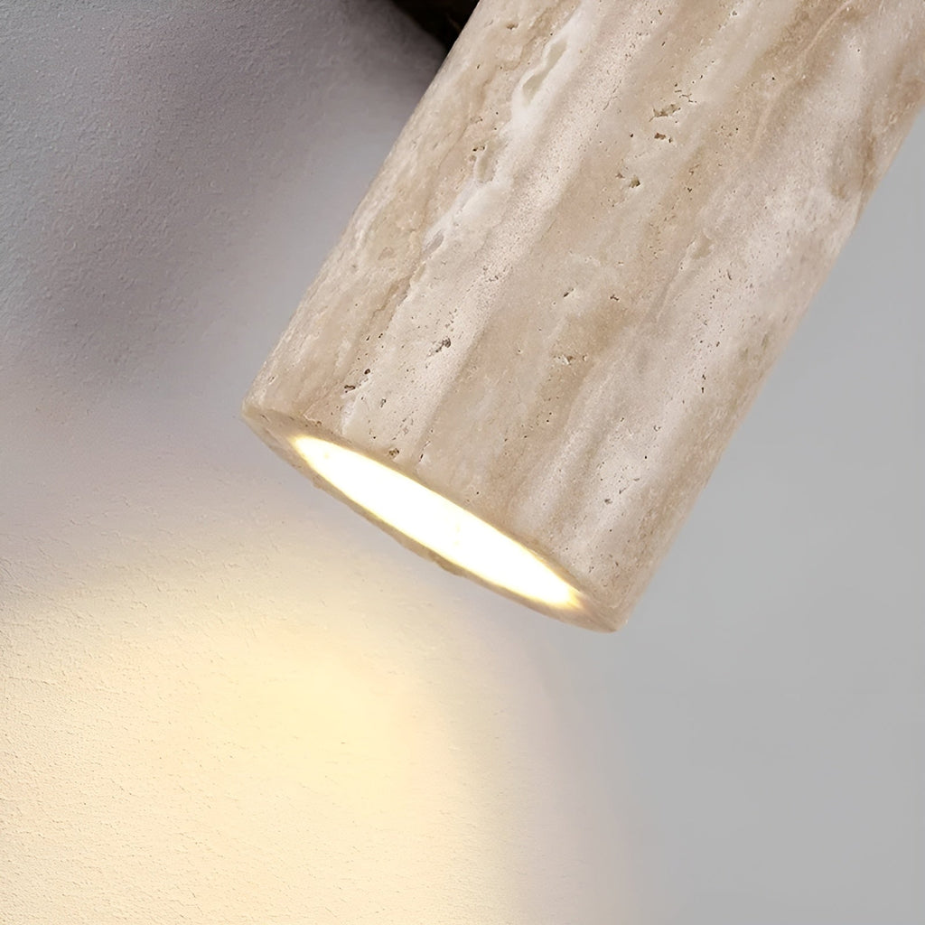 TravertineGlow | Elegant Natural Stone Up & Down Wall Sconce Lighting 3