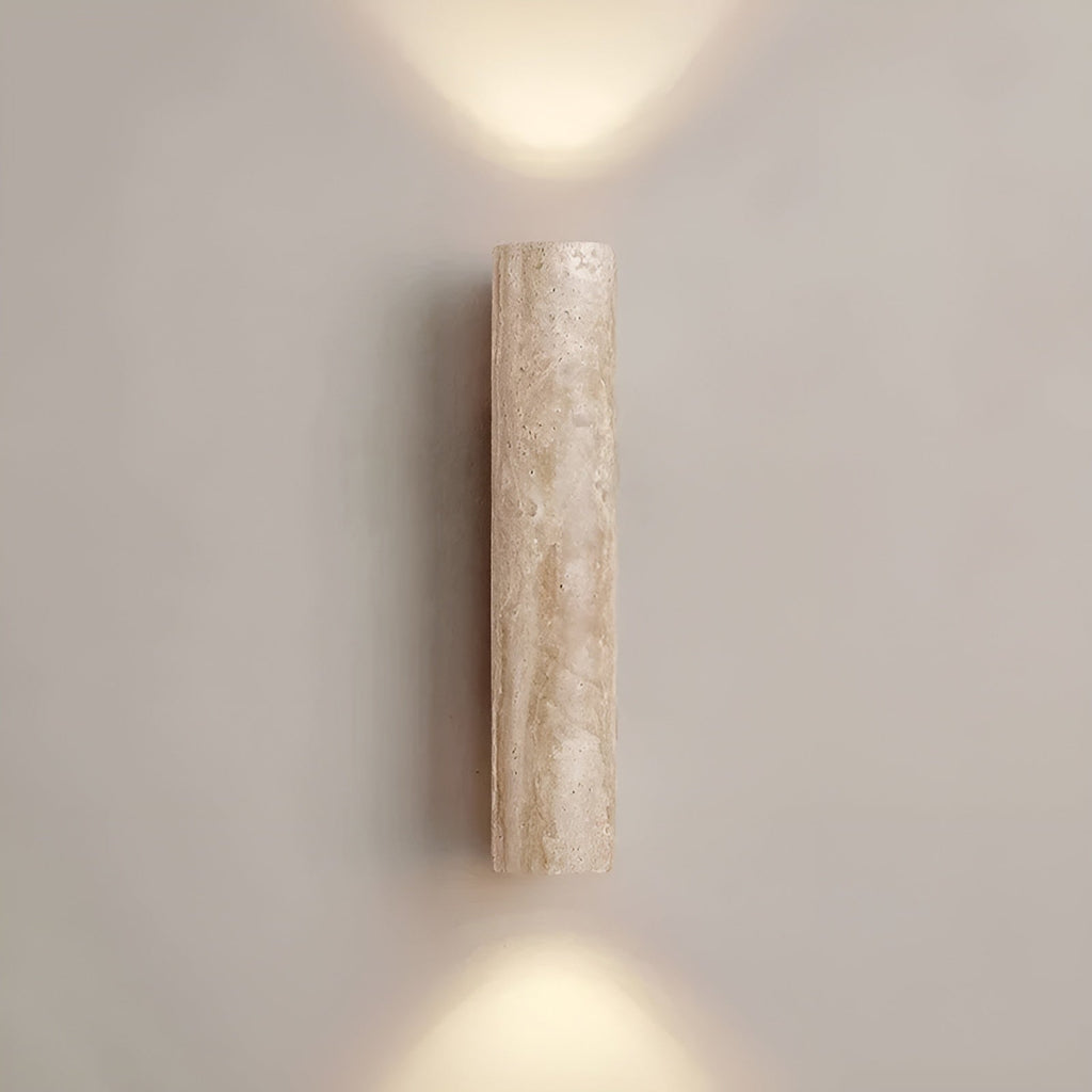 TravertineGlow | Elegant Natural Stone Up & Down Wall Sconce Lighting 4