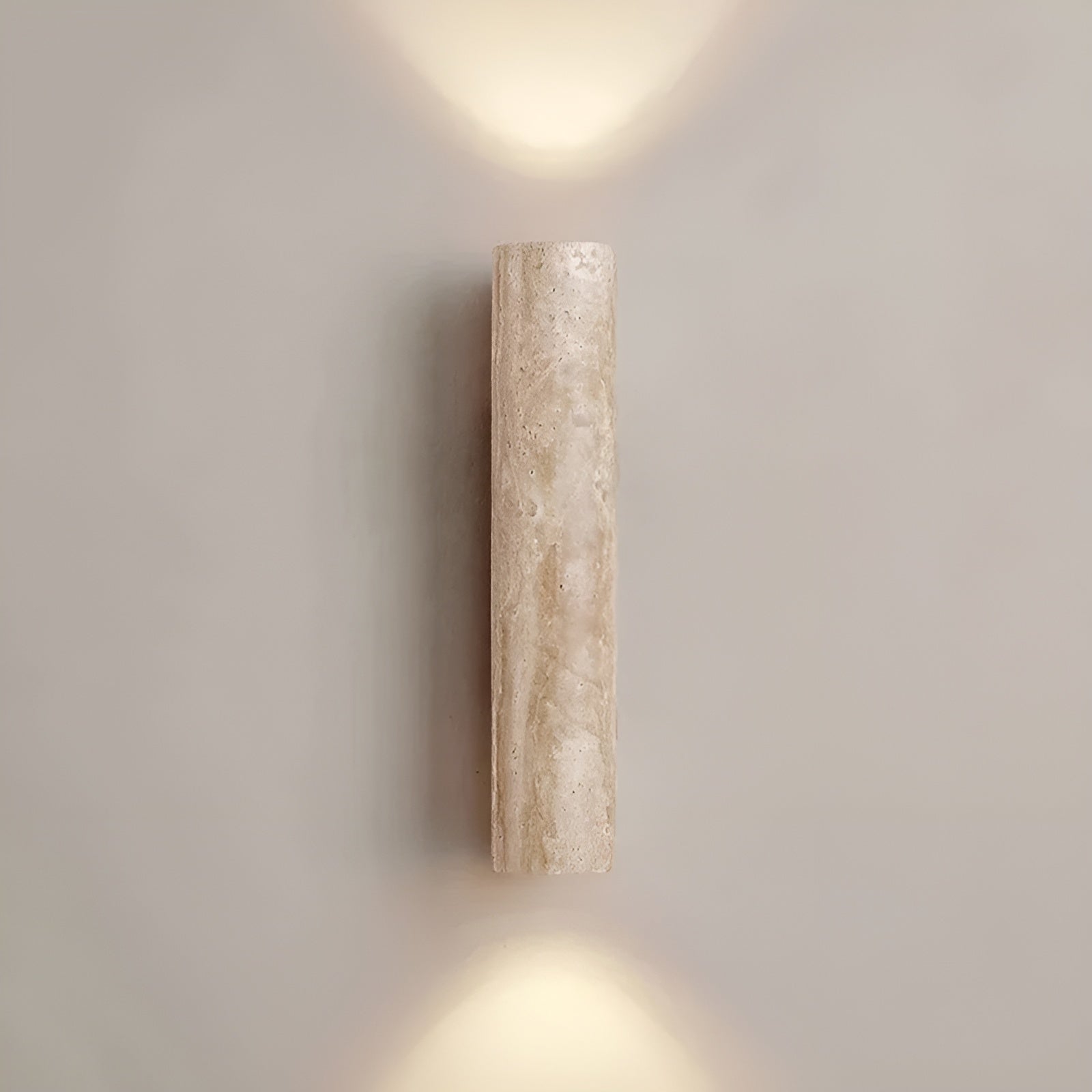 TravertineGlow | Elegant Natural Stone Up & Down Wall Sconce Lighting 4