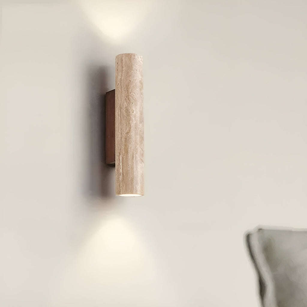 TravertineGlow | Elegant Natural Stone Up & Down Wall Sconce Lighting 5
