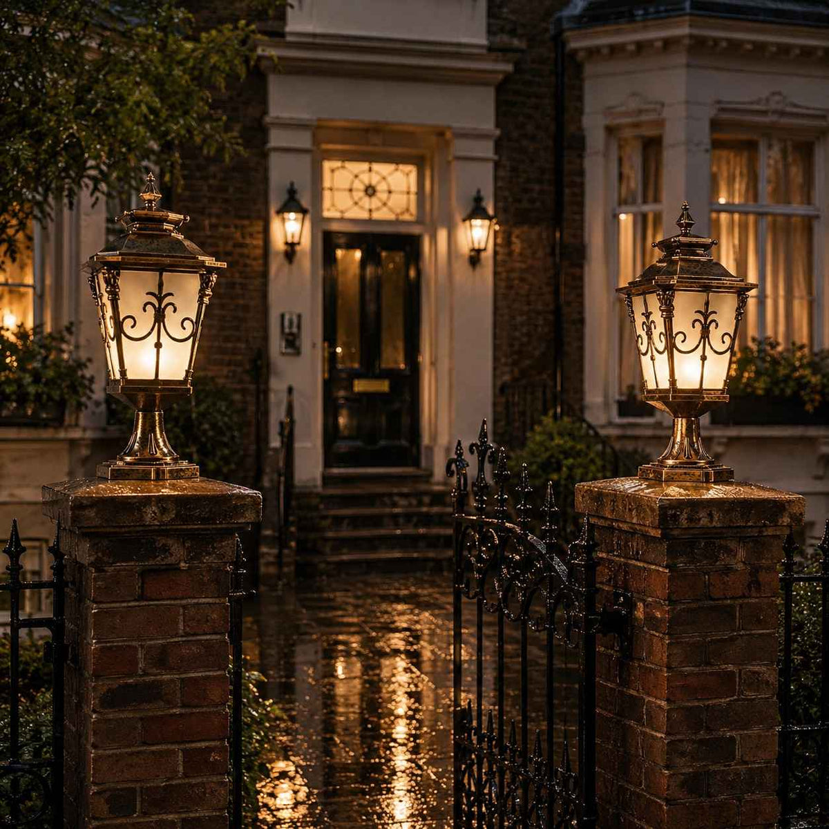 VictorianGlow | Elegant Durable Solar Outdoor Fence Post Light