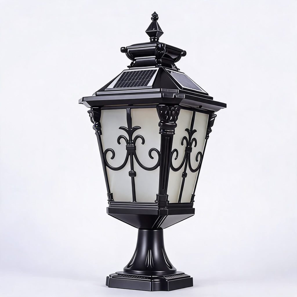 VictorianGlow | Elegant Durable Solar Outdoor Fence Post Light 4