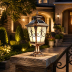 VictorianGlow | Elegant Durable Solar Outdoor Fence Post Light 6
