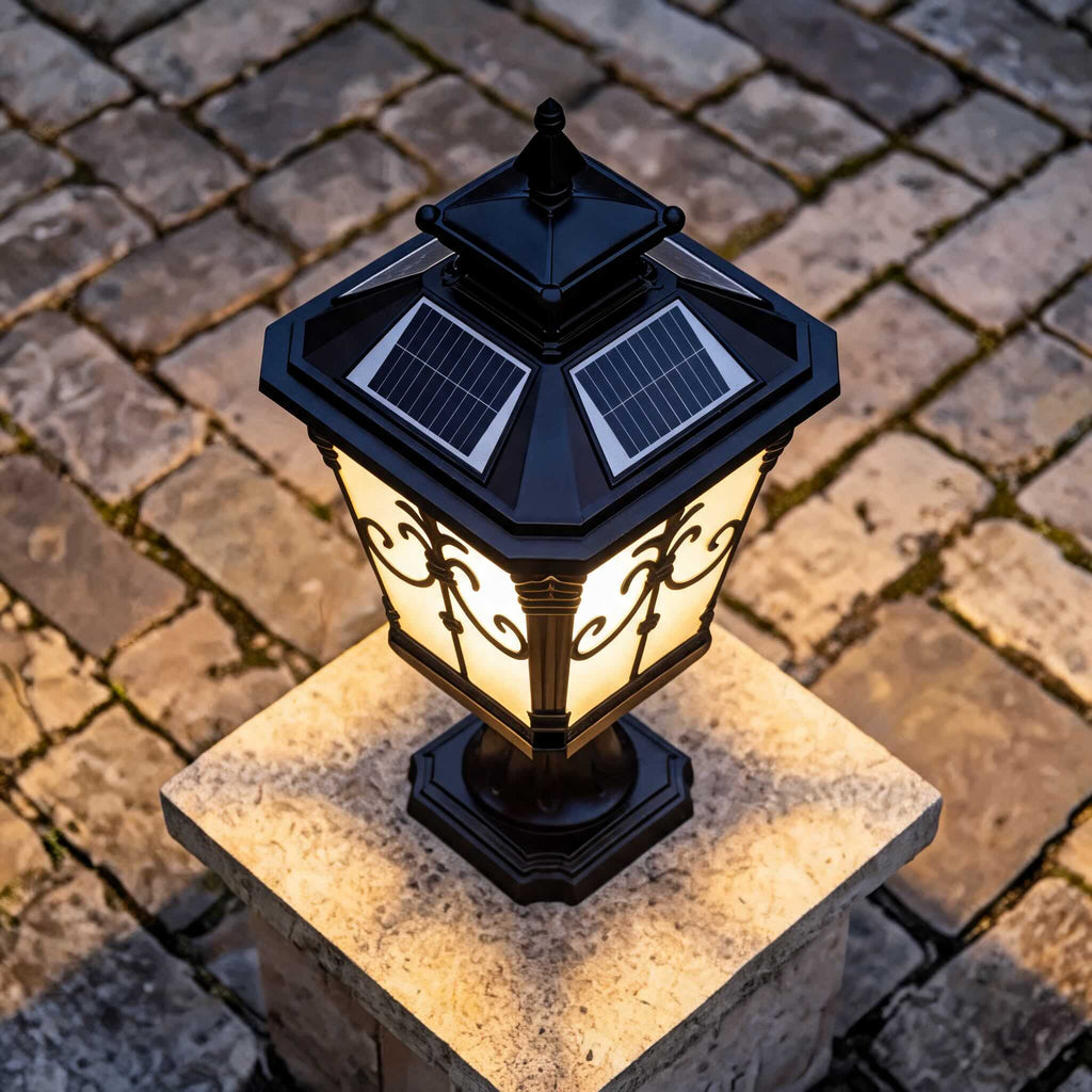 VictorianGlow | Elegant Durable Solar Outdoor Fence Post Light 8