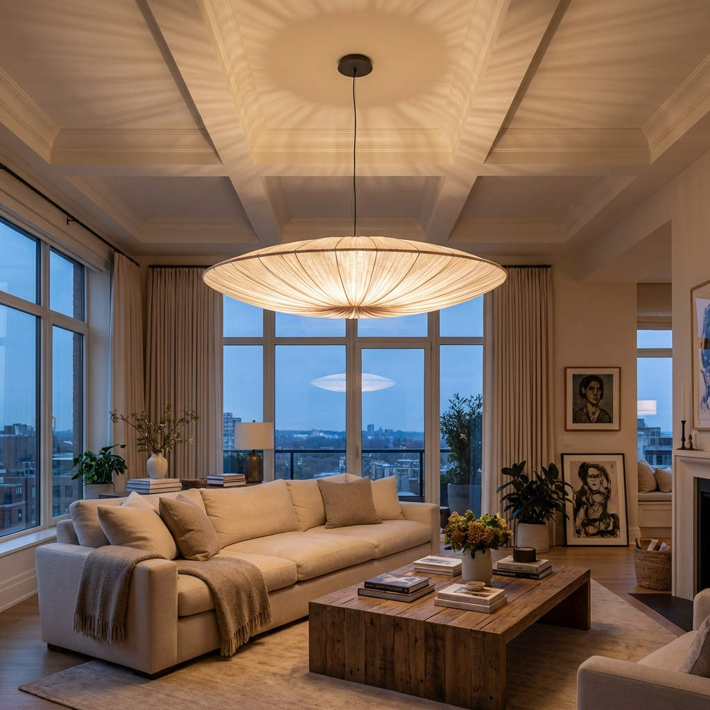 WabiSabiGlow | Serene Minimalist Cloth Kitchen Pendant Lighting Fixture 1