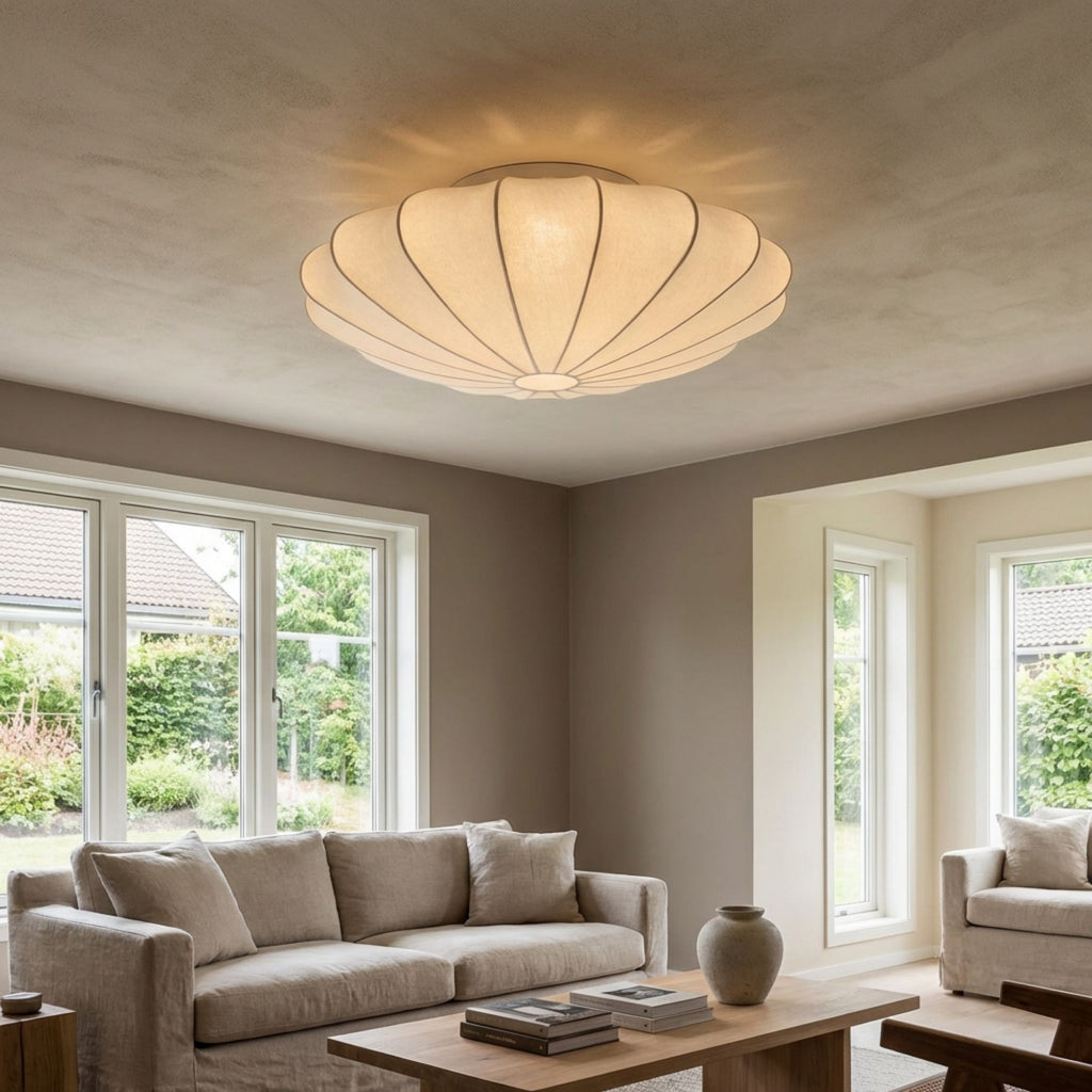 WabiSabi | Elegant Minimalist Silk LED Ceiling Light Fixture