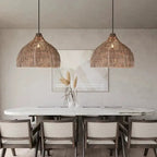 WickerGlow | Elegant Handwoven Rattan Pendant Light Fixture 3