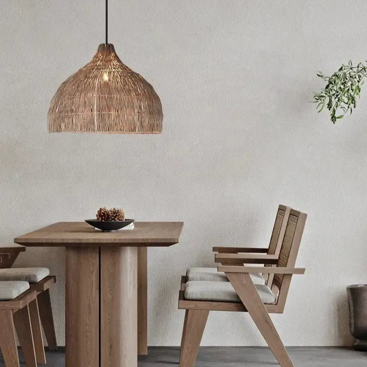 WickerGlow | Elegant Handwoven Rattan Pendant Light Fixture 5