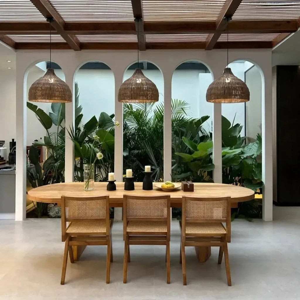 WickerGlow | Elegant Handwoven Rattan Pendant Light Fixture 7