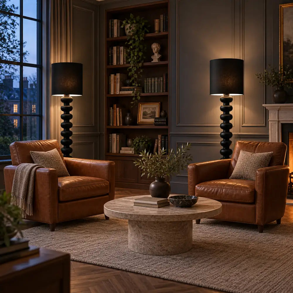 Luminara | Stylish Modern Resin Fabric Standing Floor Lamp
