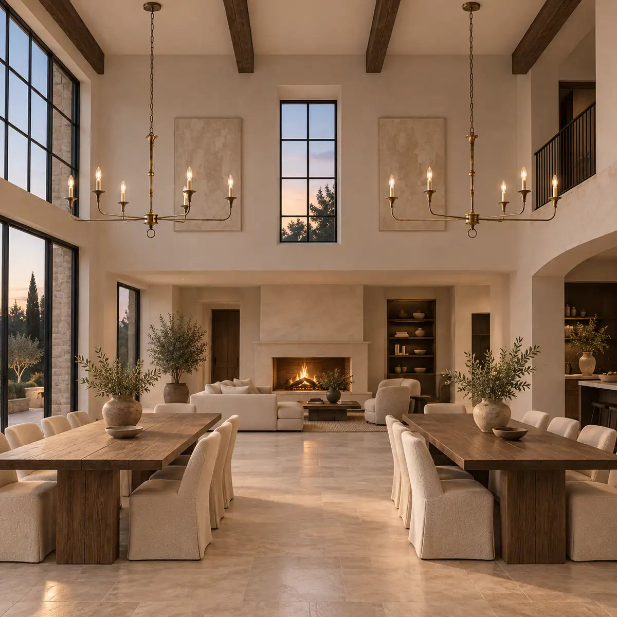 BrassAura | Elegant Modern 5-Head Adjustable Chandelier Light