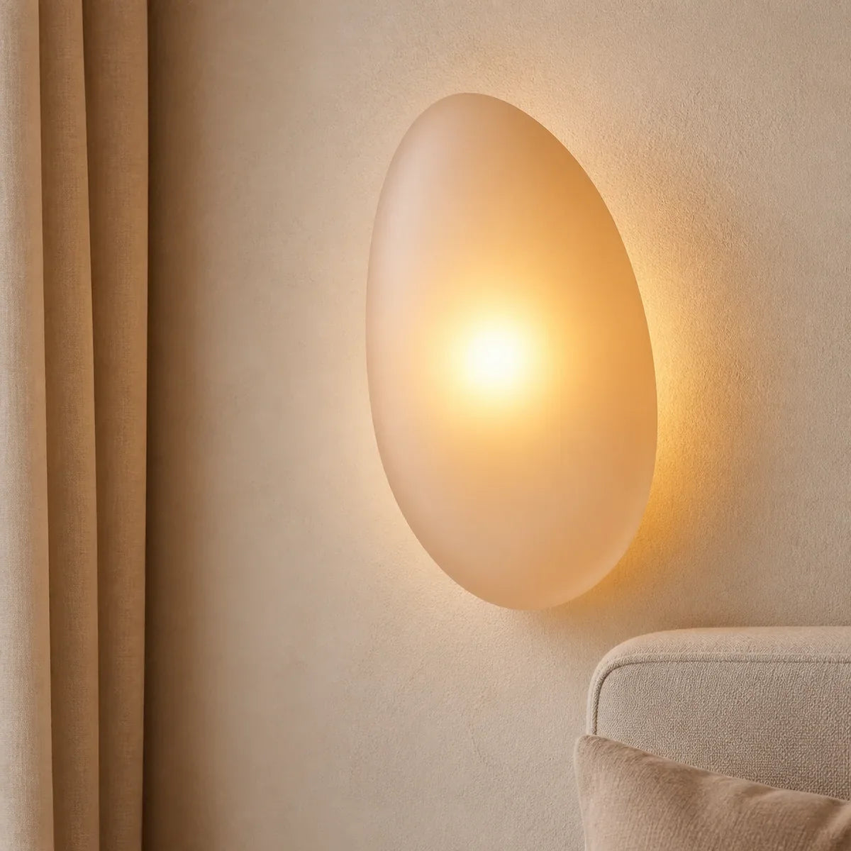 BubbleGlass Model A amber close lifestyle wall light