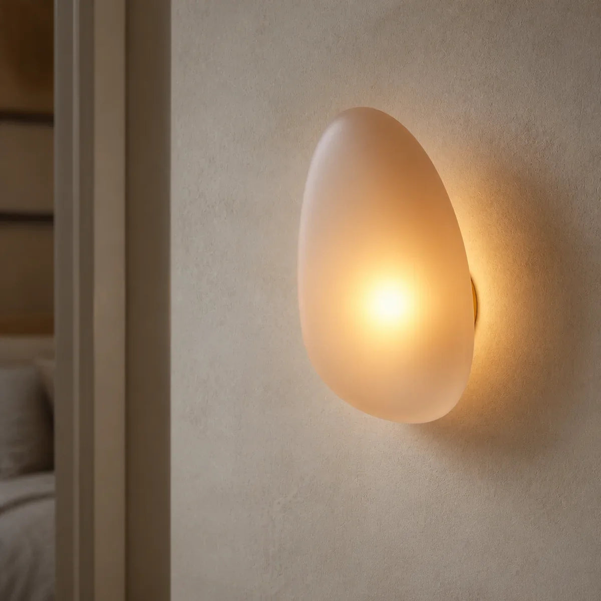 BubbleGlass Model B amber close lifestyle wall light